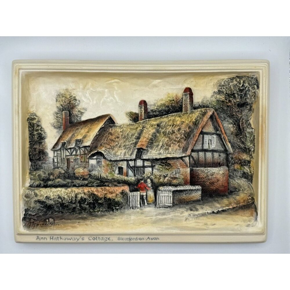 Vintage Bossons Ann Hathaways Cottage 3D Wall Hanging Hand Painted Ivorex UK